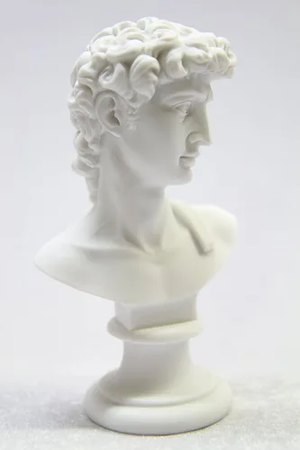 Vista 2 de Vittoria Collection Figura de escultura de estatua de David Michelangelo de 6 1/2 pulgadas, figura de arte fino Art Deco clásico hecho en Italia