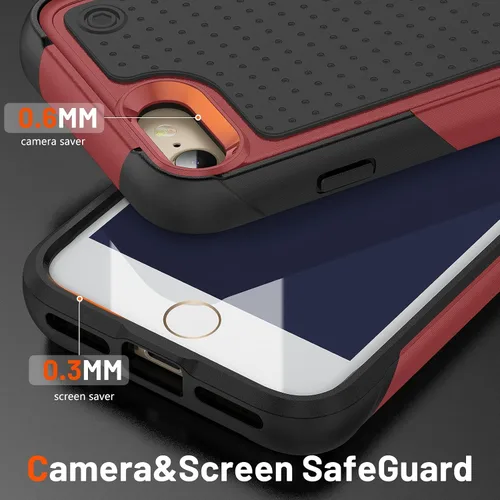 Vista 408 de Jeylly Funda para iPhone SE/Funda para iPhone 5S, Exterior de Plástico Duro que Absorbe Golpes + Interior de Silicona de Goma Defensor contra