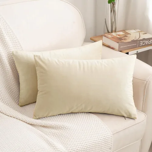 Vista 44 de HWY 50 fundas de almohada decorativas de terciopelo sólido para sofá, sala de estar. Ambar
