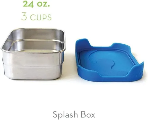 Vista 2 de Blue Water Bento Contenedor de alimentos a prueba de derrames y fugas, Azul, Paquete de 1, Azul