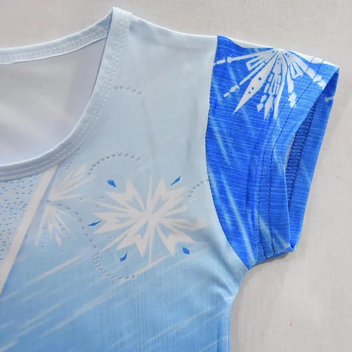 Vista 5 de YODISON Vestido casual de princesa Elsa con estampado de dibujos animados para niñas pequeñas