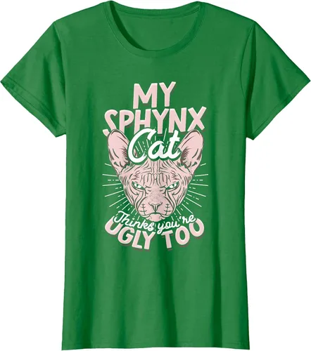 Vista 32 de My Sphynx Cat Thinks You're Ugly Too Pet Hairless Cat Sphynx T-Shirt Asphalt Grey