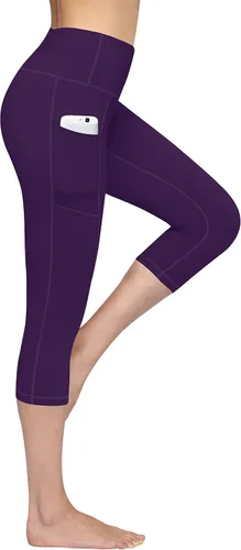 Vista 2 de Fengbay Pantalones de yoga de cintura alta, pantalones de yoga con bolsillo, control de abdomen, entrenamiento, correr, leggings de yoga elásticos