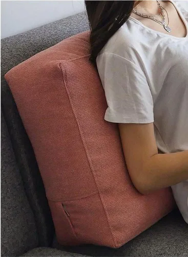 Vista 6 de Cojín grande rectangular de soporte lumbar, almohada de lectura suave para sofá y cama, almohada de respaldo desmontable con cremallera oculta