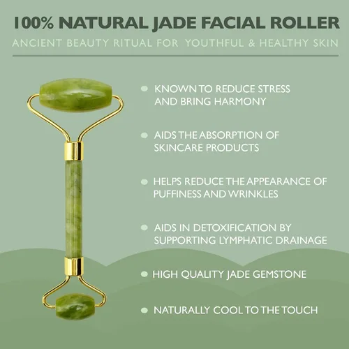 Vista 6 de Máscara facial de hielo + rodillo de jade, herramienta de masaje facial y cuello de belleza, rodillo facial de piedra y juego de máscara facial