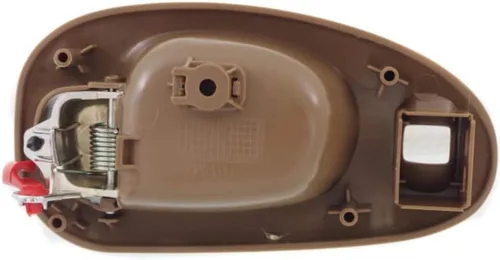 Vista 5 de Para Chrysler LHS 1999 2000 2001 Manija de puerta interior delantera, bisel beige del lado del pasajero con palanca cromada Con orificio