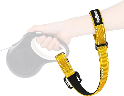 Vista 12 de PetBonus Correa de muñeca para perro, correa de seguridad para correa retráctil, correa corta reflectante con cerradura y mango acolchado suave