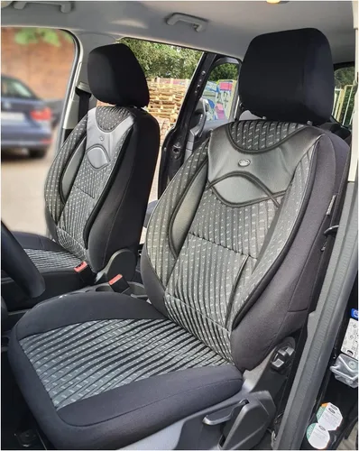 Vista 2 de BREMER SITZBEZÜGE Custom Car Seat Covers Compatible with VW T5 Multivan Driver & Passenger Set from 2003-2015 / Car Seat Covers Protective Cover 115