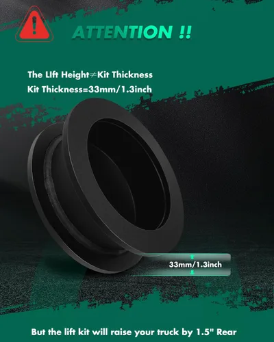Vista 2 de SCITOO para Jeep Kit de elevación de nivelación trasera de 1.5 pulgadas, espaciadores de elevación trasera, kits de elevación de suspensión