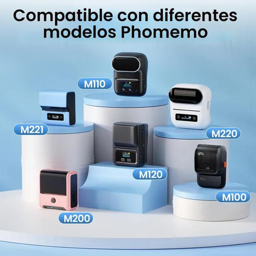 Vista 3 de Phomemo - [3x130 piezas] Etiquetas de dirección Phomemo, 3 rollos de 25x67mm (0.98"x2.64"), para M110, M100, M220, M221, M120, M200, etiquetas