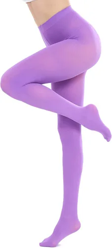 Vista 2 de HeyUU Medias semiopacas de 80 denier para mujer, de cintura alta, suaves, color sólido