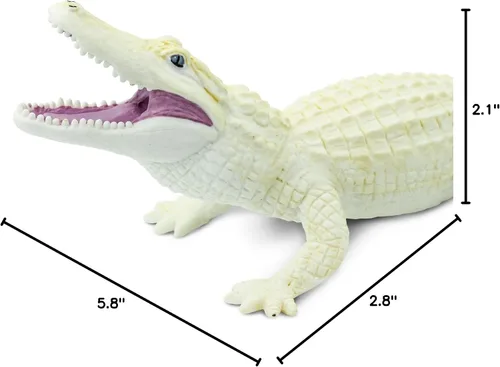 Vista 6 de Safari Ltd. Figura de cocodrilo blanco – Figura realista de vida silvestre pintada a mano de 6 pulgadas – Juguete educativo para niños, niñas