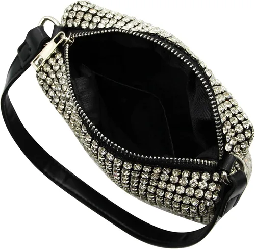 Vista 4 de RARITYUS Bolso de noche para mujer con forma de rosa de satén sedoso con elegante asa de metal para fiesta boda