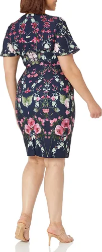 Vista 3 de Adrianna Papell Vestido de crepé floral estampado para mujer