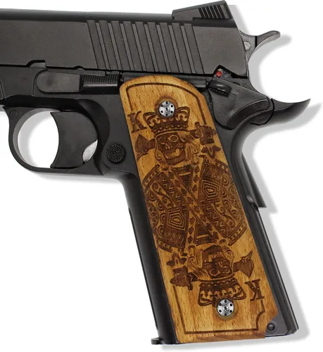 Vista 10 de URAY 1911 - Empuñaduras de tamaño completo, CNC/bandera estadounidense híbrida hecha a mano y empuñaduras de pistola Christian Cross, accesorios