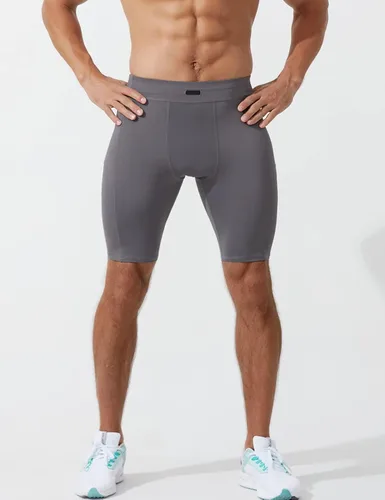 Vista 5 de MIZOK Pantalones cortos de compresión elásticos para hombre con bolsillo