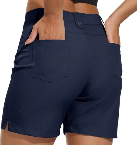 Vista 3 de RlaGed Pantalones cortos de golf para mujer, de secado rápido, atléticos, casuales, con bolsillos, resistentes al agua, para viajes