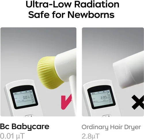 Vista 5 de Bc Babycare Secador de Pelo Inalámbrico Suave para Bebé y Niños, Secador de Pelo Portátil Silencioso Mini para Lactantes, Secador de Pelo