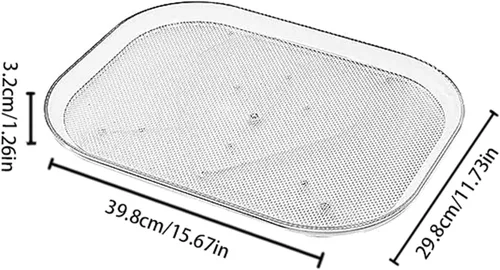 Vista 2 de Dxcaicc Tocadiscos transparentes, rectangular Aclyic Lazy Susan Estante de almacenamiento giratorio para encimera para refrigerador, organizador