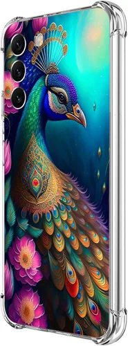 Vista 8 de Funda para Galaxy S23 FE, protección contra caídas de flores de mariposa azul, a prueba de golpes, carcasa protectora de cuerpo completo resistente