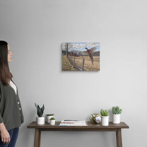 Vista 2 de CANVAS ON DEMAND Lienzo decorativo para pared, diseño de faisán por Bruce Dumas, contemporáneo, decoración del hogar, pájaro, vida silvestre, 16 x