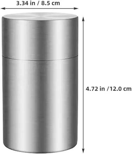 Vista 8 de Airtight Tea Storage Canister 2pcs Stainless Steel Double Lid