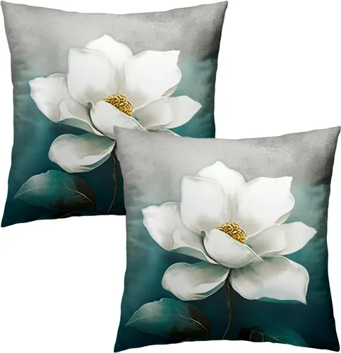 Vista 205 de Giwawa Juego de 2 fundas de almohada decorativas con diseño floral de girasol de 16 x 16 pulgadas, fundas de cojín decorativas para el hogar, sofá