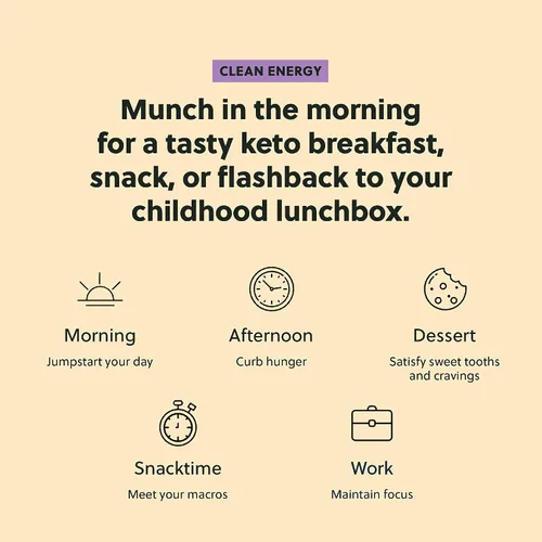 Vista 6 de Perfect Keto Munch de malva sin gluten, barras de cereales, barra de desayuno, sin arroz, bajo en azúcar, bajo en carbohidratos, crujiente