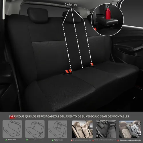 Vista 4 de CAR PASS - Fundas de asiento universales de 13 piezas de malla de aire 3D - 100% transpirables, juegos completos, cubierta de volante y cinturón