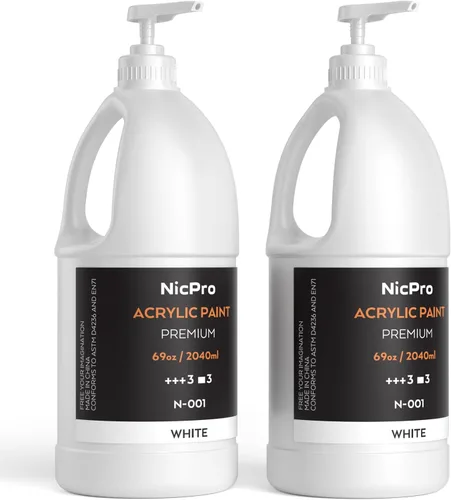 Vista 13 de Nicpro Juego de pintura acrílica grande negra (69 onzas, 69.0 fl oz), suministros de pintura artística no tóxicos para múltiples superficies