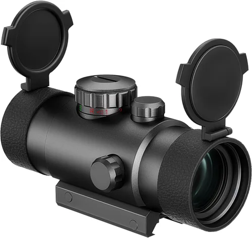 Vista 8 de PINTY Óptica de punto rojo reflex con múltiples retículas, visor táctico compacto para rifle con riel Picatinny, pistola, Airsoft