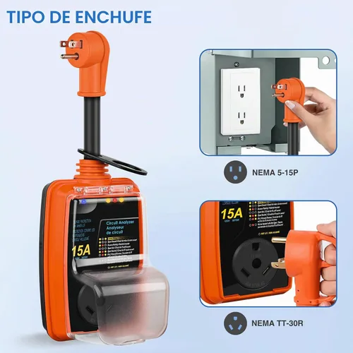 Vista 8 de Nilight Adaptador de corriente protector contra sobretensiones RV de 15 a 30 amperios, monitor de voltaje de 2100 julios, convertidor 5-15P a