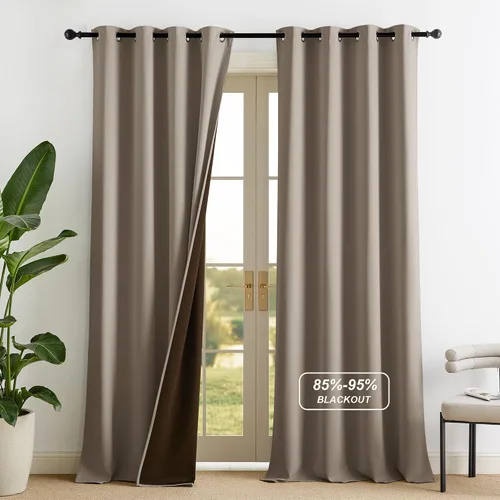 Vista 39 de NICETOWN Cortinas 100% Opacas Cortas de 36 Pulgadas de Largo para Dormitorio, Privacidad Aislamiento Térmico con Ojales Cortinas de Ventana