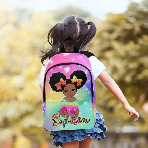 Vista 7 de M YESCUSTOM Mochila personalizada con nombre, mochila escolar para adolescentes, niñas, niños, mochila colorida para viajes escolares, 0627-01