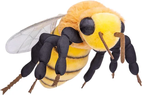 Vista 2 de Juguete de peluche grande de abeja - Animales de peluche realistas de abeja de 16 pulgadas, juguetes de abeja con alas grandes realistas, juguete
