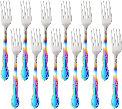Vista 46 de Cucharas de sopa, cucharas redondas de acero inoxidable para caldo con borde de flor, juego de 12 piezas de acero inoxidable para café, azúcar