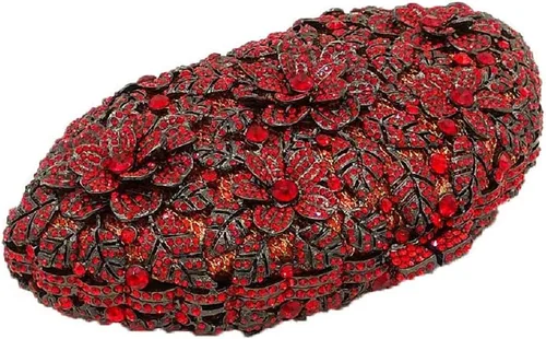 Vista 22 de Boutique De FGG Bolso de noche de flores de embrague de cristal de lujo para mujer, bolso de boda nupcial, bolso