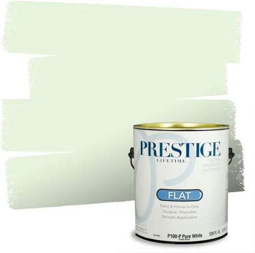 Vista 205 de PRESTIGE Pintura exterior e imprimación en uno, aloe, plano, 1 galón