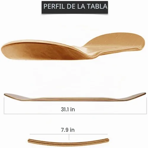 Vista 2 de Tablas de Skateboard de Maple LOSENKA, Tablas de Skateboard de Cola Doble, Tablas de Skateboard Ligeras, Cinta Adhesiva de Agarre Gratuita