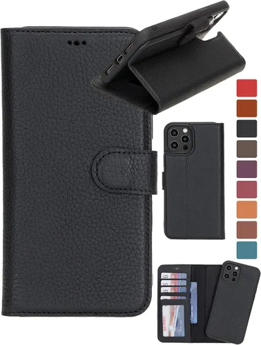 Vista 101 de HARDISTON Compatible con iPhone 7 Plus / 8 Plus Funda Cartera, Hecha a Mano de Cuero Genuino, Funda Magnética Desmontable con Tapa Abatible