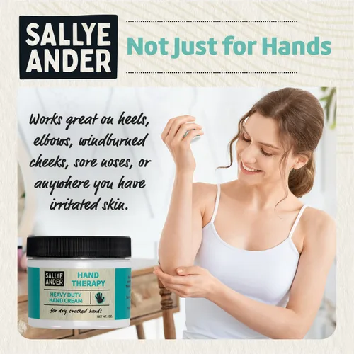 Vista 6 de SALLYEANDER Crema de terapia de manos resistente, 2 onzas, la mejor crema de manos para manos secas y agrietadas, hidrata la piel seca, perfumada