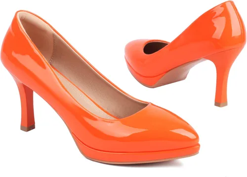 Vista 5 de XIEDA Zapatos de tacón alto con plataforma baja y punta puntiaguda para mujer