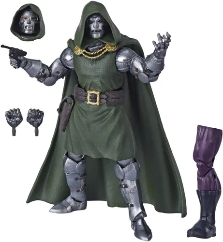 Vista 2 de Serie Marvel Legends Fantastic Four - Figura de acción coleccionable de 6 pulgadas de Doctor Doom, diseño premium, 4 accesorios, 1 pieza