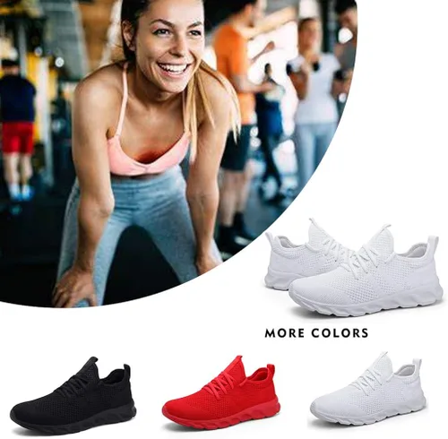 Vista 4 de Damyuan - Tenis para mujer informales, con cordones, ligeros, para caminar o correr