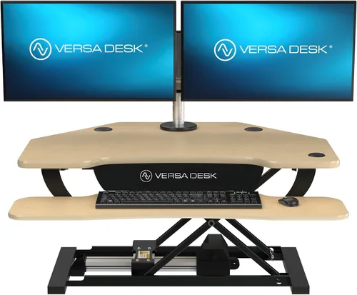 Vista 11 de VERSADESK® PowerPro™ - Convertidor de escritorio de pie de esquina de 36", elevador de escritorio de pie motorizado ajustable en altura de 36