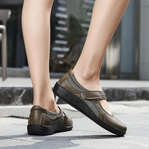 Vista 7 de Oviaric Zapatos planos clásicos y cómodos Mary Jane para mujer, zapatos de vestir casuales a la moda, bonitos zapatos de vestir con puntera cerrada