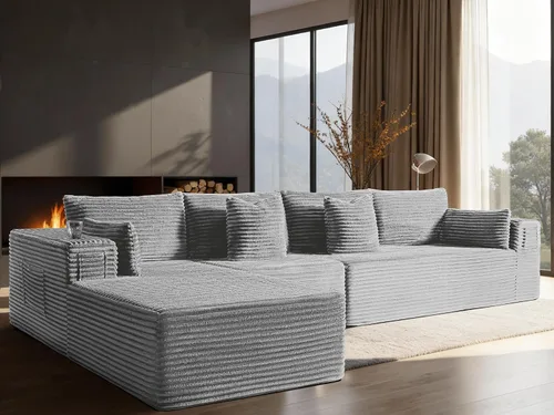 Vista 14 de Sofá modular de gran tamaño de 108 pulgadas, cómodo sofá deshuesado en forma de U para sala de estar, asientos extra profundos, sin montaje, sofá