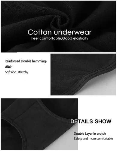 Vista 7 de UMMISS - Ropa interior de algodón de cintura alta para mujer, cobertura completa, suave, cómoda, paquete surtido
