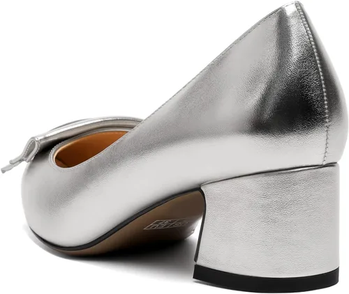 Vista 5 de YODEKS Zapatos de tacón grueso para mujer, tacón de bloque bajo, punta puntiaguda, zapatos de tacón para el trabajo, casual, vida diaria, fiesta