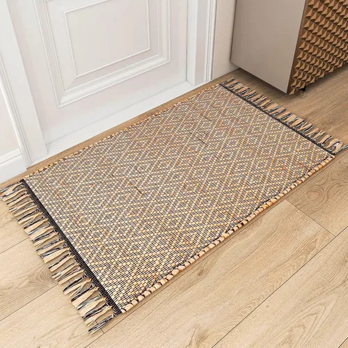 Vista 22 de Eco Crave Alfombra de pasillo de yute de 2,6 x 8 pies – Alfombra de diseño geométrico 100% natural de yute trenzada a mano, alfombra de acento